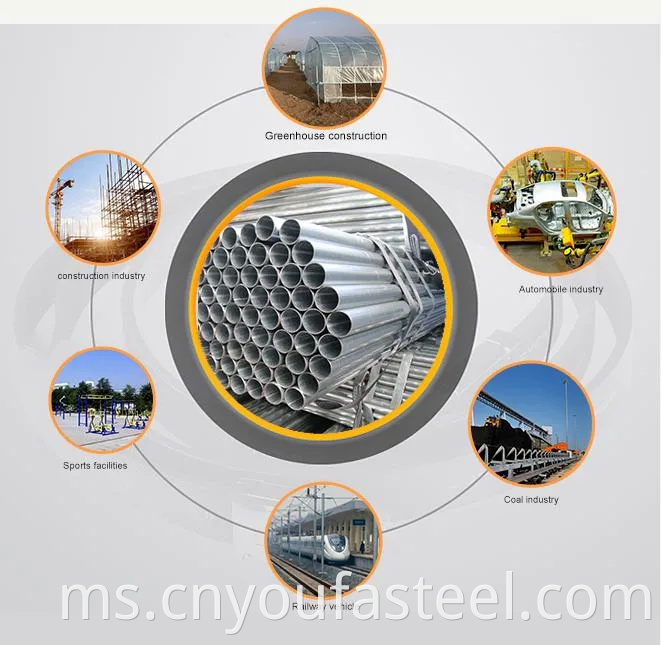 Jualan panas disesuaikan panas panas rolled struktur keluli lancar ringan/dikimpal A53 A106 Pra persegi/bulat Galvanized Black Steel Pipe untuk Pembinaan